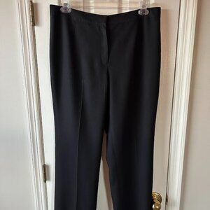 Le Suit Womens Black Dress Pants Size 12 Lined Straight Leg Zips In Front Button